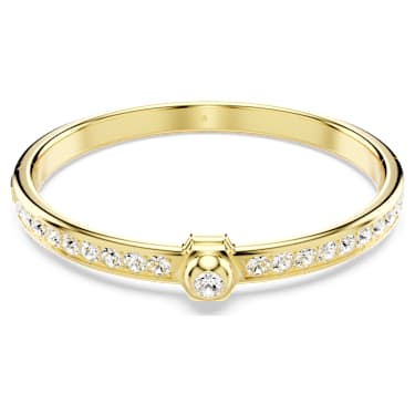 Numina 뱅글, 라운드 컷, 화이트, 골드 톤 플래팅 - Swarovski, 5688492