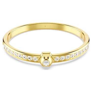 Numina 뱅글, 라운드 컷, 화이트, 골드 톤 플래팅 - Swarovski, 5688492