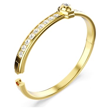 Numina 뱅글, 라운드 컷, 화이트, 골드 톤 플래팅 - Swarovski, 5688492