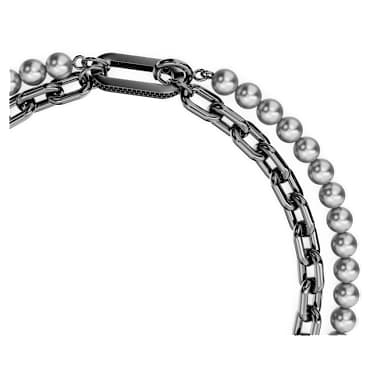 Swan Choker und Brosche, Kristallperle, Schwan, Schwarz, Rutheniert - Swarovski, 5688747