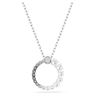 Matrix 펜던트, 크리스털 펄, 라운드 컷, 화이트, 로듐 플래팅 - Swarovski, 5688751