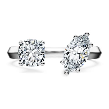 Anello aperto Galaxy, Diamanti creati in laboratorio 1 ct tw, Forme miste, Oro bianco 18 K - Swarovski, 5688841