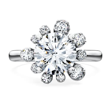 Galaxy ring, Lab-grown diamonds 2 ct tw, Round shape, 18K white gold - Swarovski, 5688862