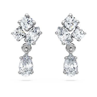 Galaxy 드롭 이어링, 랩 그로운 다이아몬드 0.75ct tw, 믹스 쉐입, 18K 화이트 골드 - Swarovski, 5688874