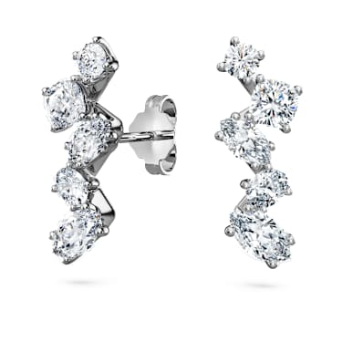 Galaxy kelepçe küpe, Laboratuvarda üretilmiş elmaslar 1,25 karat toplam ağırlık, Karışık şekiller, 18k beyaz altın - Swarovski, 5688875