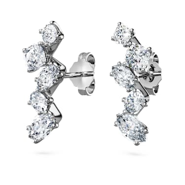 Galaxy kelepçe küpe, Laboratuvarda üretilmiş elmaslar 1,25 karat toplam ağırlık, Karışık şekiller, 18k beyaz altın - Swarovski, 5688875