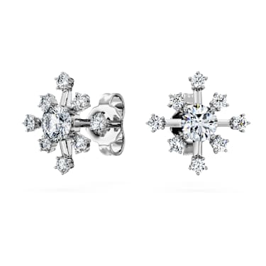 Galaxy stud earrings, Lab-grown diamonds 0.5 ct tw, Round shape, 18K white gold - Swarovski, 5688876