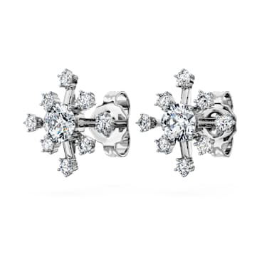Galaxy stud earrings, Lab-grown diamonds 0.5 ct tw, Round shape, 18K white gold - Swarovski, 5688876