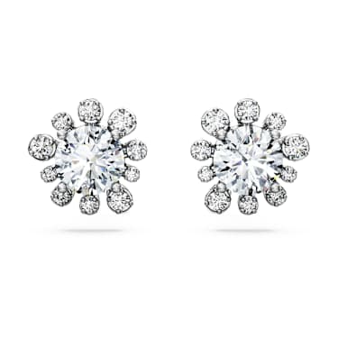 Galaxy stud earrings, Lab-grown diamonds 2.3 ct tw, Round cut, 18K white gold - Swarovski, 5688877