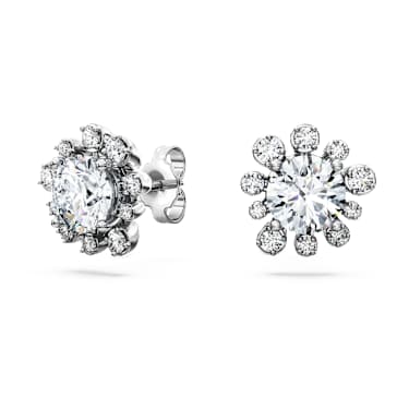 Galaxy stud earrings, Lab-grown diamonds 2.3 ct tw, Round cut, 18K white gold - Swarovski, 5688877