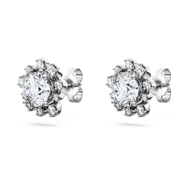Galaxy stud earrings, Lab-grown diamonds 2.3 ct tw, Round cut, 18K white gold - Swarovski, 5688877
