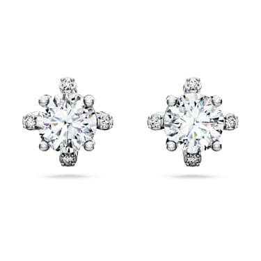 Cercei stud Galaxy, Diamante create în laborator 2.1 ct tw, Formă rotundă, Aur alb 18K - Swarovski, 5688878