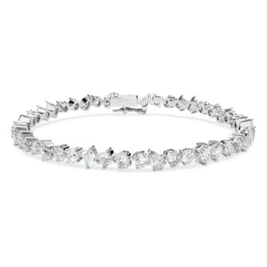 Galaxy Tennis bracelet, Lab-grown diamonds 5 ct tw, Mixed shapes, 18K white gold - Swarovski, 5688879