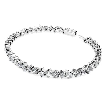 Galaxy Tennis bracelet, Lab-grown diamonds 5 ct tw, Mixed cuts, 18K white gold - Swarovski, 5688879