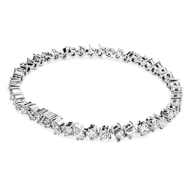 Galaxy Tennis bracelet, Lab-grown diamonds 5 ct tw, Mixed cuts, 18K white gold - Swarovski, 5688879