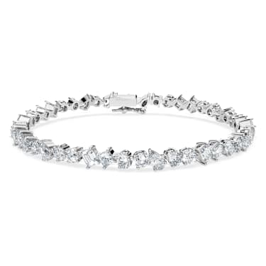 Galaxy Tennis สร้อยข้อมือ, เพชรสังเคราะห์ 5.2 กะรัต, รูปทรงหลากหลาย, ทองคำขาว 18K - Swarovski, 5688881