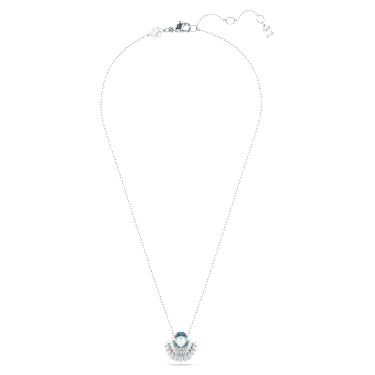 Idyllia pendant, Shell, Blue, Rhodium plated | Swarovski
