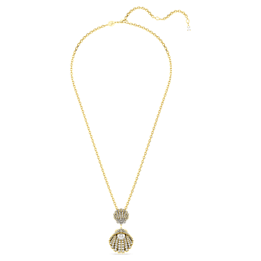 Colgante Idyllia, Perla de cristal, Tallas mixtas, Concha de mar, Blanco, Baño tono oro - Swarovski, 5689197