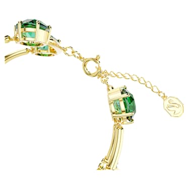 Constella bracelet, Mixed round cuts, Green, 18K gold finish - Swarovski, 5689219