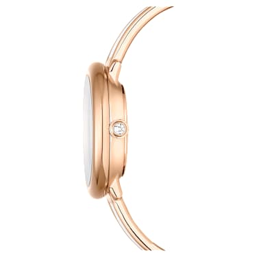 Crystalline Bangle 手錶, 瑞士製造, 金屬手鏈, 白色, 玫瑰金色潤飾 - Swarovski, 5689324