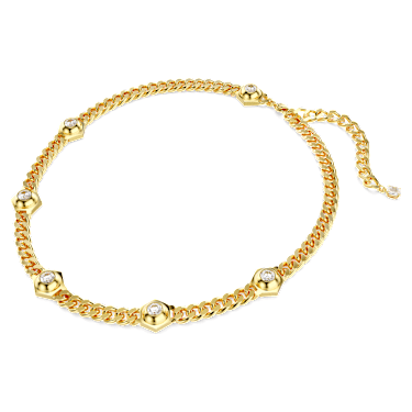Collier Numina, Taille ronde, Blanc, Placage de ton or - Swarovski, 5689424