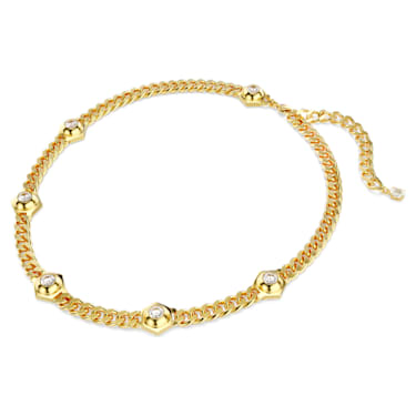 Numina necklace, Round cut, White, Gold-tone plated | Swarovski