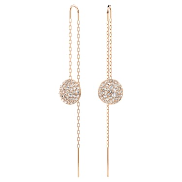 Sublima damla küpeler, Beyaz, 18k pembe altın rengi yüzey - Swarovski, 5689427
