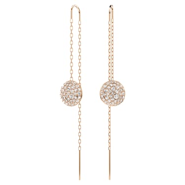 Sublima 드롭 이어링, 화이트, 로즈골드 톤 플래팅 - Swarovski, 5689427