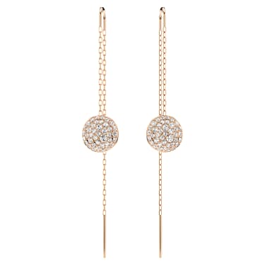Sublima 드롭 이어링, 화이트, 로즈골드 톤 플래팅 - Swarovski, 5689427