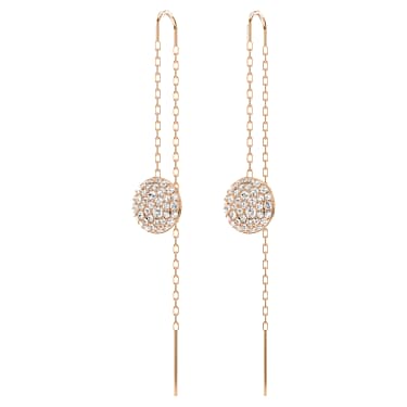 Sublima 드롭 이어링, 화이트, 로즈골드 톤 플래팅 - Swarovski, 5689427