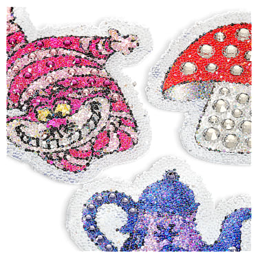 Alice in Wonderland removeable stickers, Cat, teapot, playing card and mushroom, Multicoloured - Swarovski, 5689428