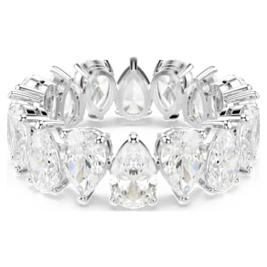 Matrix Vittore ring, Pear cut, White, Silver-tone finish - Swarovski, 5689469
