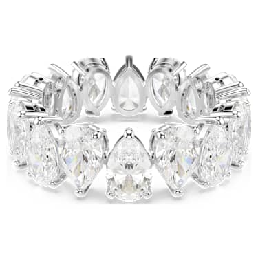 Matrix Vittore ring, Pear cut, White, Silver-tone finish - Swarovski, 5689469