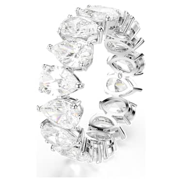 Matrix Vittore ring, Pear cut, White, Silver-tone finish - Swarovski, 5689469
