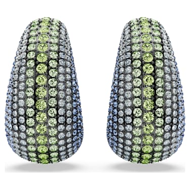 Sublima clip earrings, Round cut, Large, Multicolored, Ruthenium plated - Swarovski, 5689592