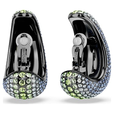 Sublima clip earrings, Round cut, Large, Multicolored, Ruthenium plated - Swarovski, 5689592