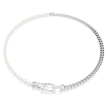 Collier Dextera, Pavé, Perle de cristal, Blanc, Métal rhodié - Swarovski, 5689634
