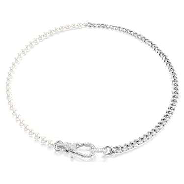 Dextera necklace Pave Crystal pearl White Rhodium plated Swarovski