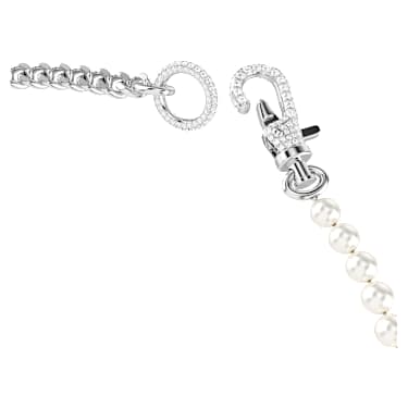 Collier Dextera, Pavé, Perle de cristal, Blanc, Métal rhodié - Swarovski, 5689634