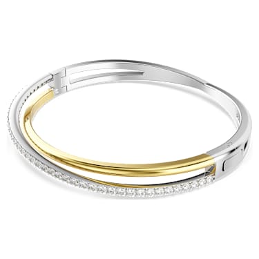 Hyperbola bangle, Round cut, White, Mixed metal finish - Swarovski, 5689720