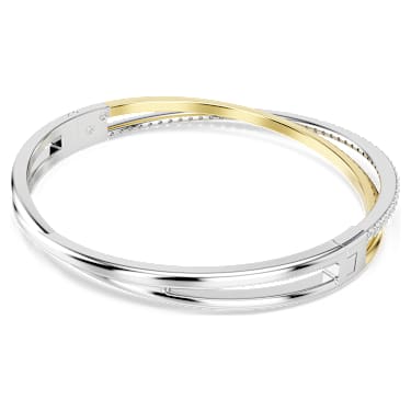 Hyperbola bangle, Round cut, White, Mixed metal finish - Swarovski, 5689720