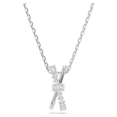 Pendente Hyperbola, Taglio misto, Twist, Bianco, Placcato rodio - Swarovski, 5689723