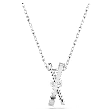 Hyperbola 펜던트, 믹스 컷, 트위스트, 화이트, 로듐 플래팅 - Swarovski, 5689723