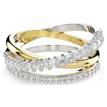 Hyperbola ring, Mixed cuts, White, Mixed metal finish | Swarovski
