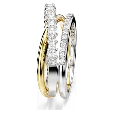 Hyperbola ring, Mixed cuts, White, Mixed metal finish | Swarovski 