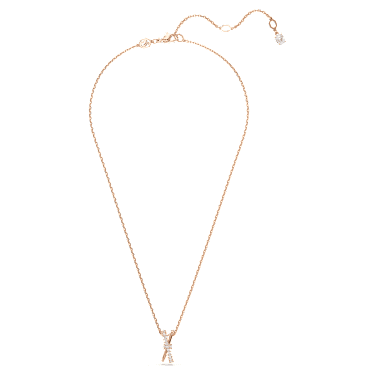 Hyperbola pendant, Mixed cuts, Twist, White, Rose gold-tone plated - Swarovski, 5689788
