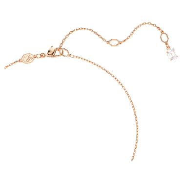 Hyperbola pendant, Mixed cuts, Twist, White, 18K rose gold finish - Swarovski, 5689788
