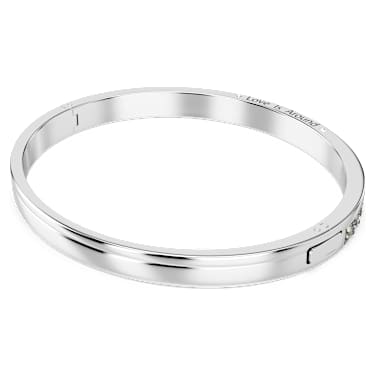 Connexus bangle, Round cut, `Love is around`, Black, Rhodium plated - Swarovski, 5690020