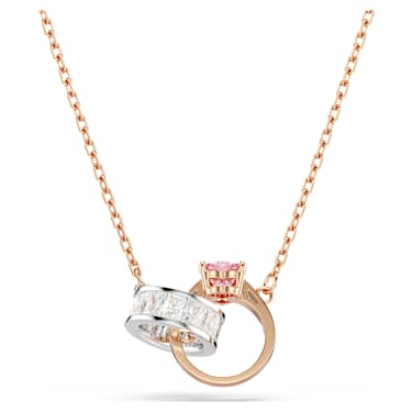 Connexus pendant, Mixed cuts, Heart, White, Mixed metal finish - Swarovski, 5690036