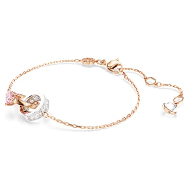 Connexus 브레이슬릿, 믹스 컷, 하트, 핑크, 믹스 메탈 피니시 - Swarovski, 5690038